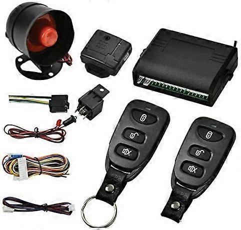 Car Central Locking, Universal Car Remote Control Central Kit Vehicle Door Lock with Shock Sensor Control Box 2 Replacement Remote Controls