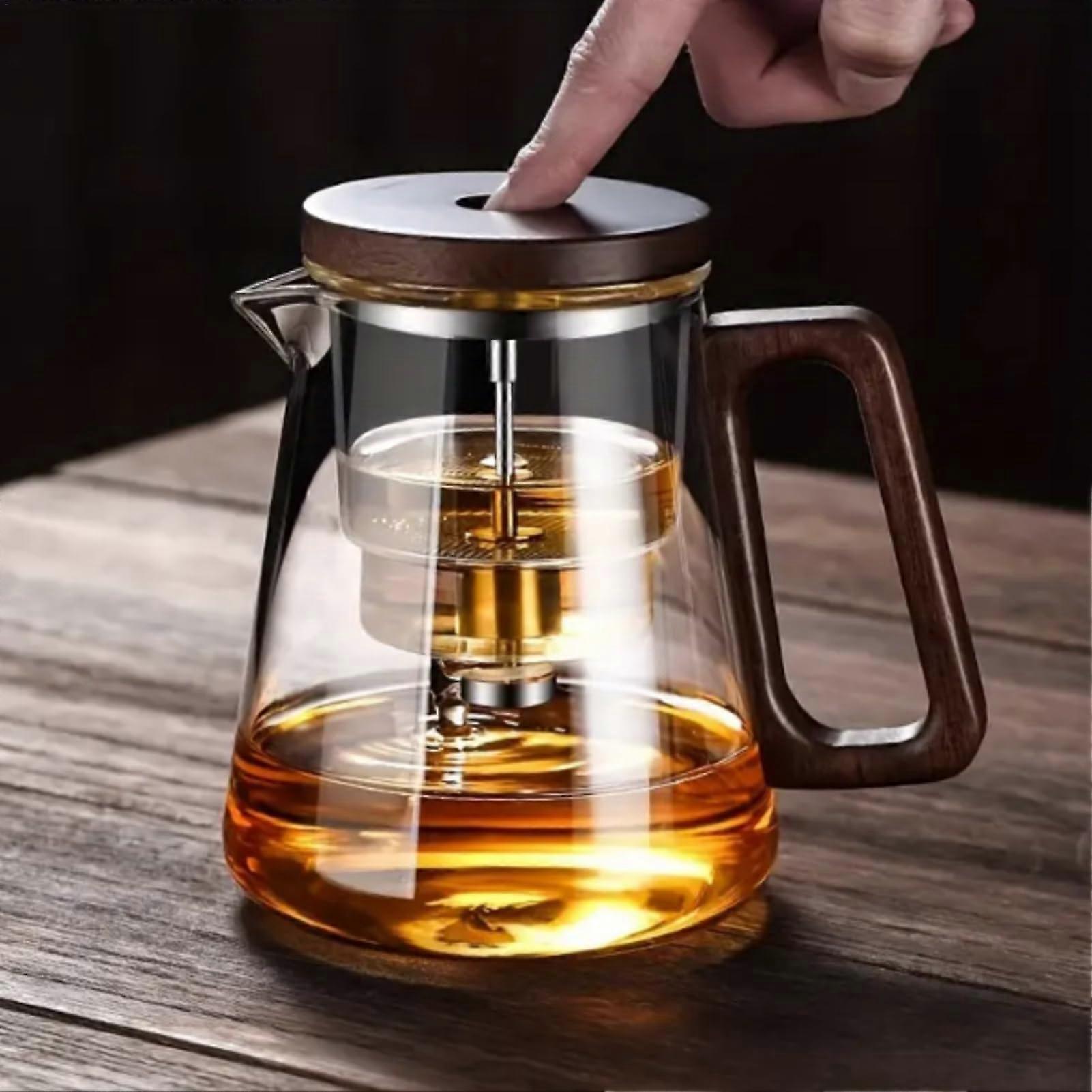 Teapot with Infuser Large Capacity Glass Tea Infuser with Pressure Control