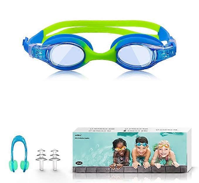 Anti-fog and waterproof swimming goggles set with earplugs and nose clip