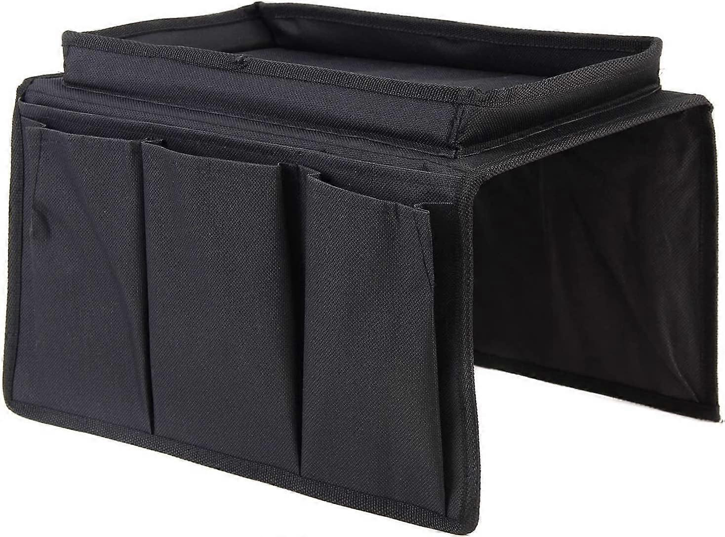 Sofa armrest storage bag, Sofa arm tray, Armchair Storage Bag, Couch Caddy Grey Black
