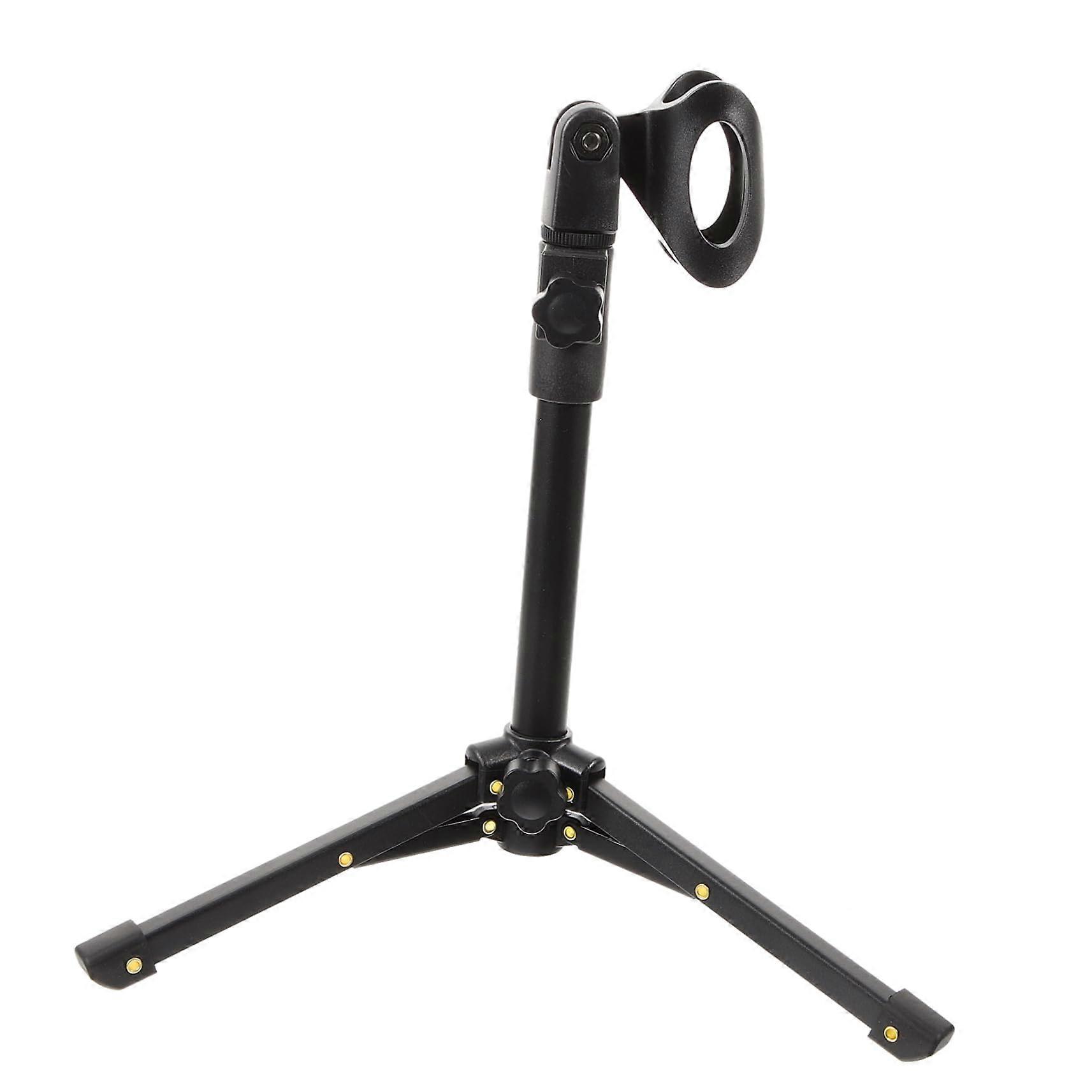 Microphone Stand Table Microphone Tripod Telescopic Adjustable with Microphone Clip Stable ThreeLeg Design Compact for Streaming and Recording