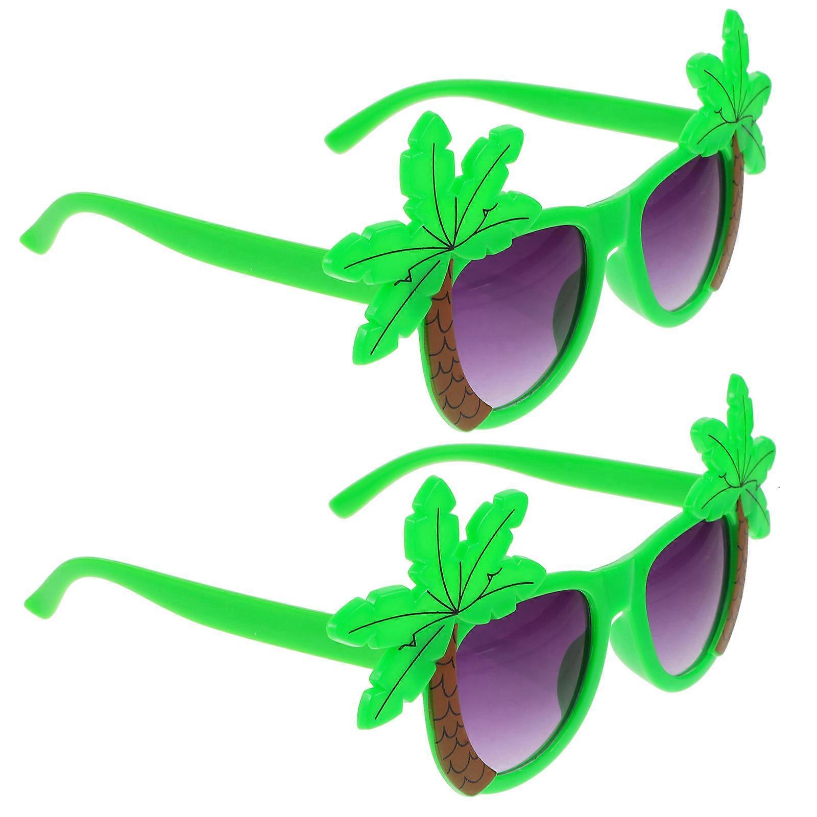 Fruit Eyeglasses Luau Party Coconut Tree Design Luau Party Multi Abs Material Party Accessory 2Set