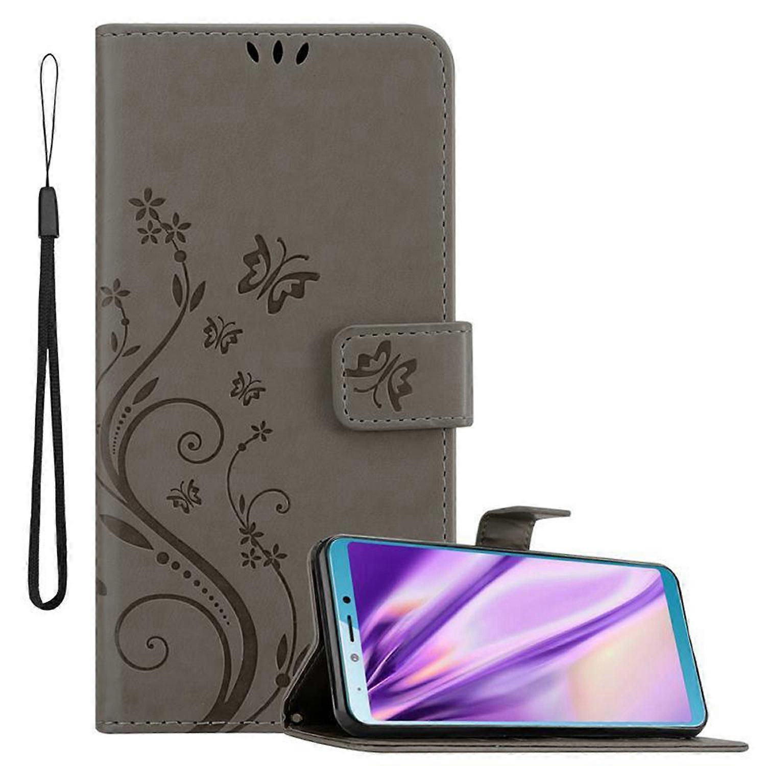Samsung Galaxy A6s Protective Case - with Floral Pattern and Card Slot