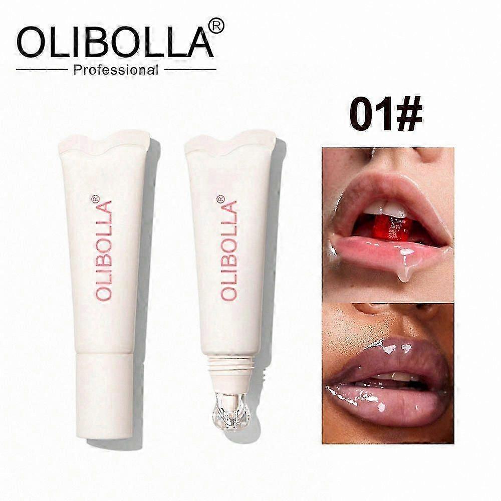 Hydrating Lip Gloss with Crystal Shine - Long Lasting, Waterproof, Plumping Jelly Balm for Soft and Tinted Lips