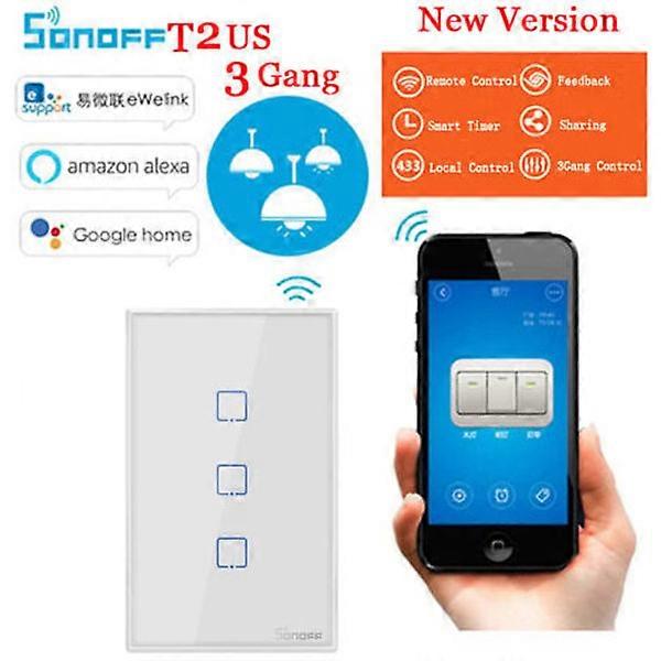 Sonoff T2 US 3C with Smart Wall Touch Switch in Smart Home Voice Control, Smart Home Device