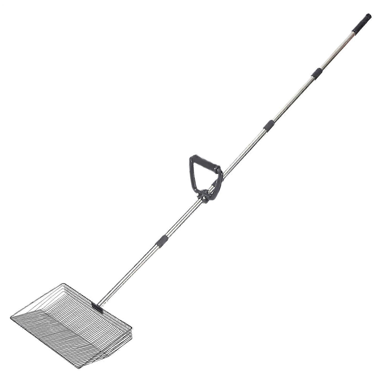 Coop Scoop Non-Stick Metal Chicken Coop Cleaning Tool with Telescoping Handle for Home Farm and Beach Use