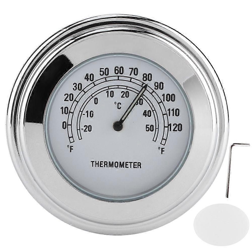 1in 7/8in Handlebar Mount Thermometer &#8209;20 &#8209; 50 Measuring Dial Weatherproof for Motorcycle(White )
