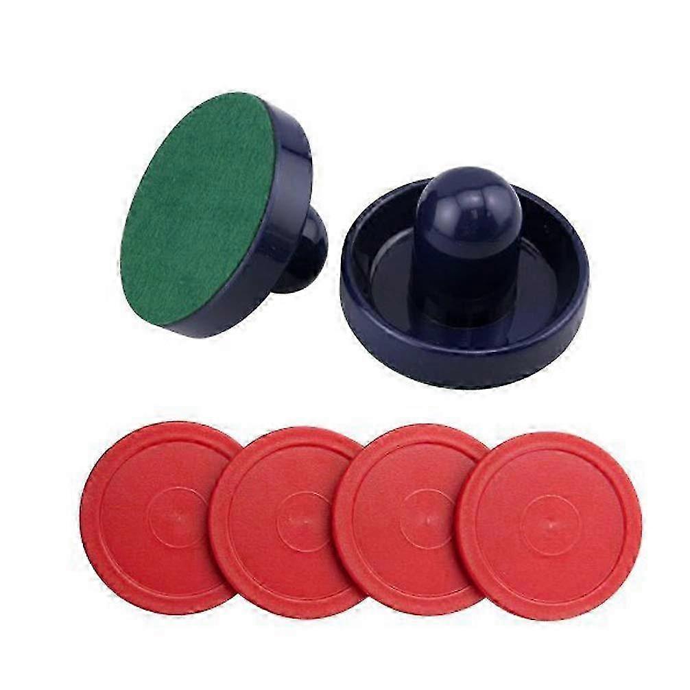 Air Hockey Pushers & Pucks set,Large Size,(2 Navy pushers+ 2 lints ...