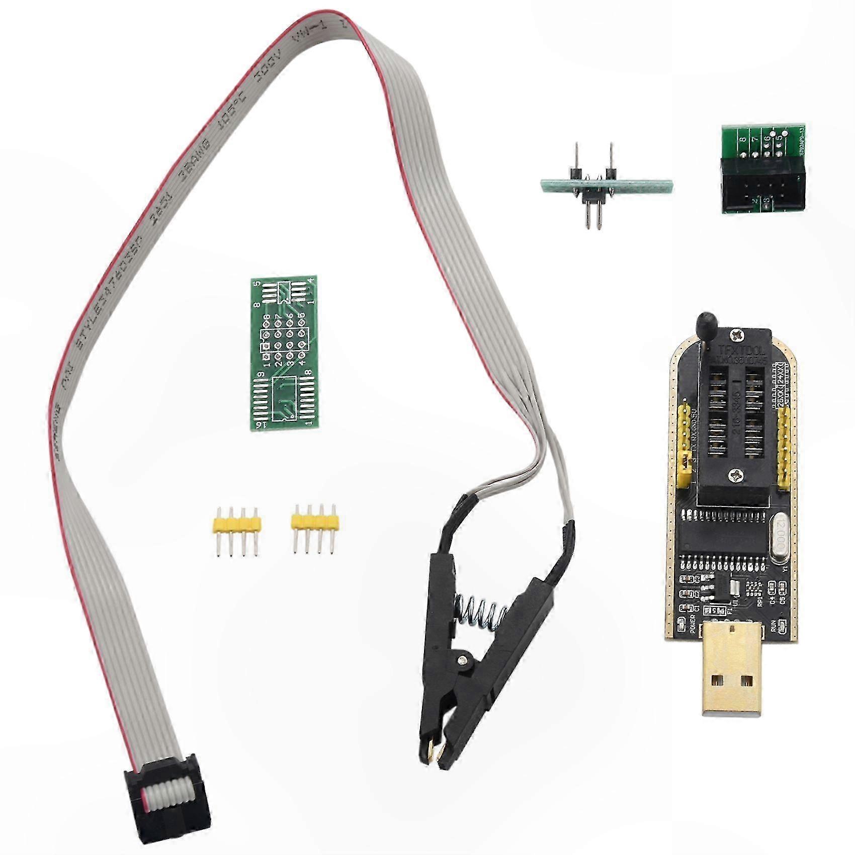 SOIC8 Test Clip for EEPROM Programming with USB Adapter for BIOS Flash Memory