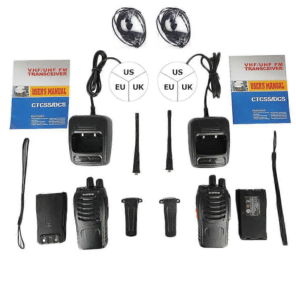 BAOFENG BF-888S 2PCS UHF 400-470MHz Walkie Talkie, Long Range, Noise Reduction, US Plug