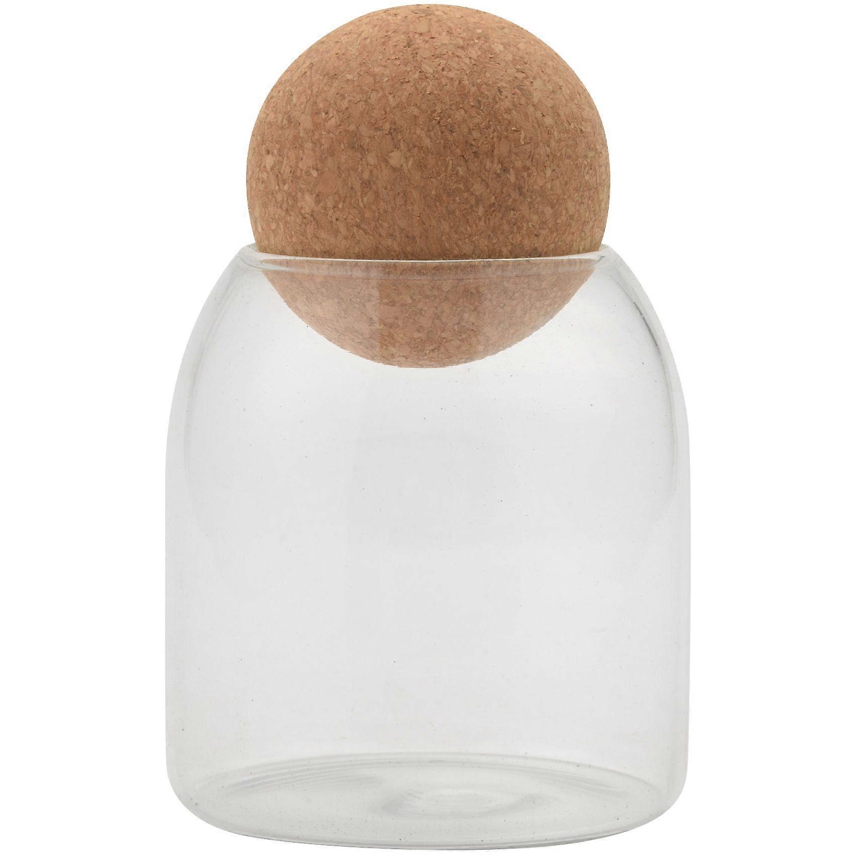 500ML Ball Cork Lead-Free Glass with Lid Bottle Storage Tank Sealed Tea Cans Cereals Transparent St