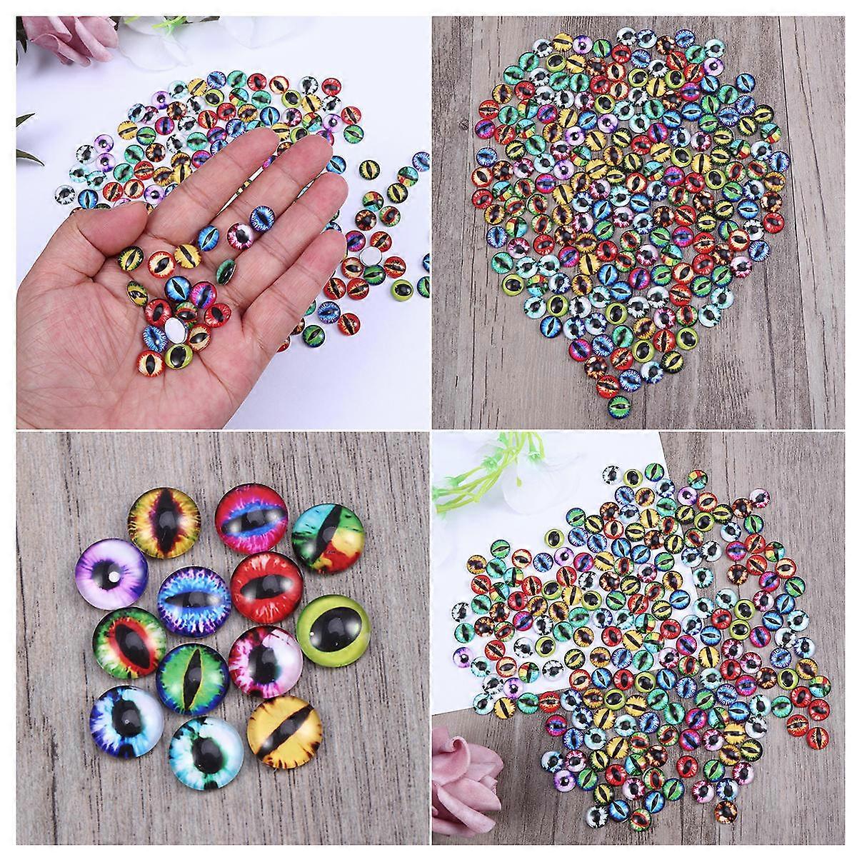 100 Pcs Assorted Color Dragon Eye Glass Snap Buttons For Jewellery Crafting Clay Sculpting Ideal For DIY Projects