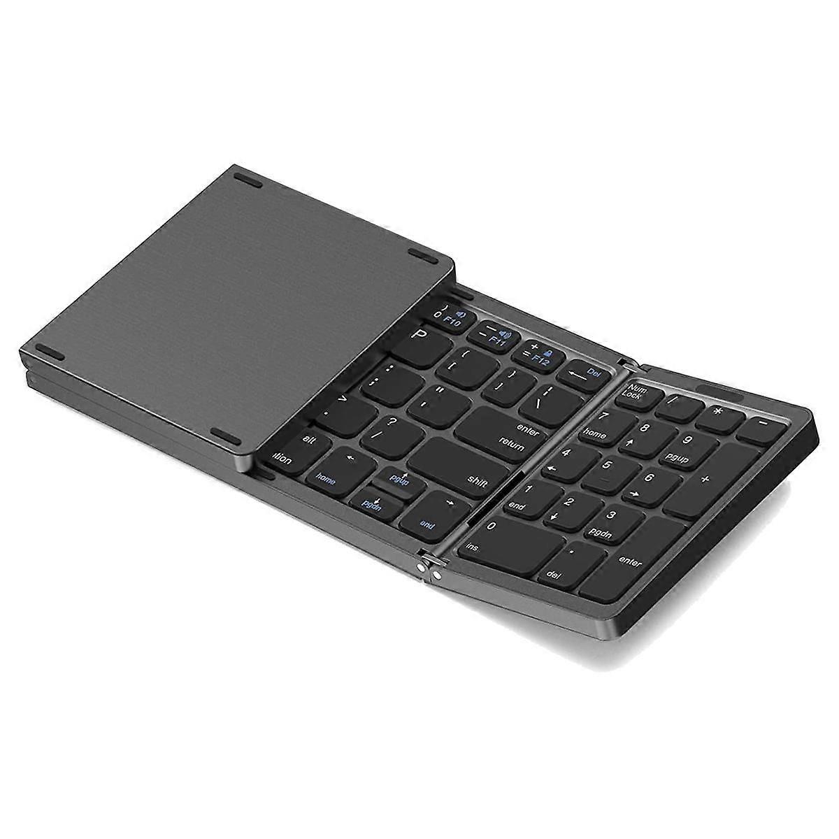 Foldable , USB Rechargeable Wireless Keyboard for IOS, Android, Windows PC Laptop Smartphone-Black