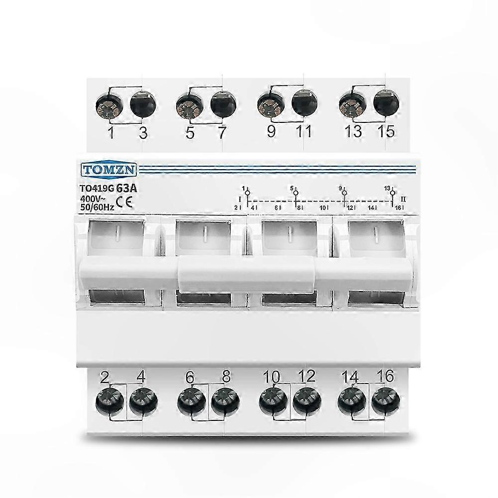 4P 63A 3 Phase Manual Transfer Switch with Interlock for Circuit Breaker Isolation