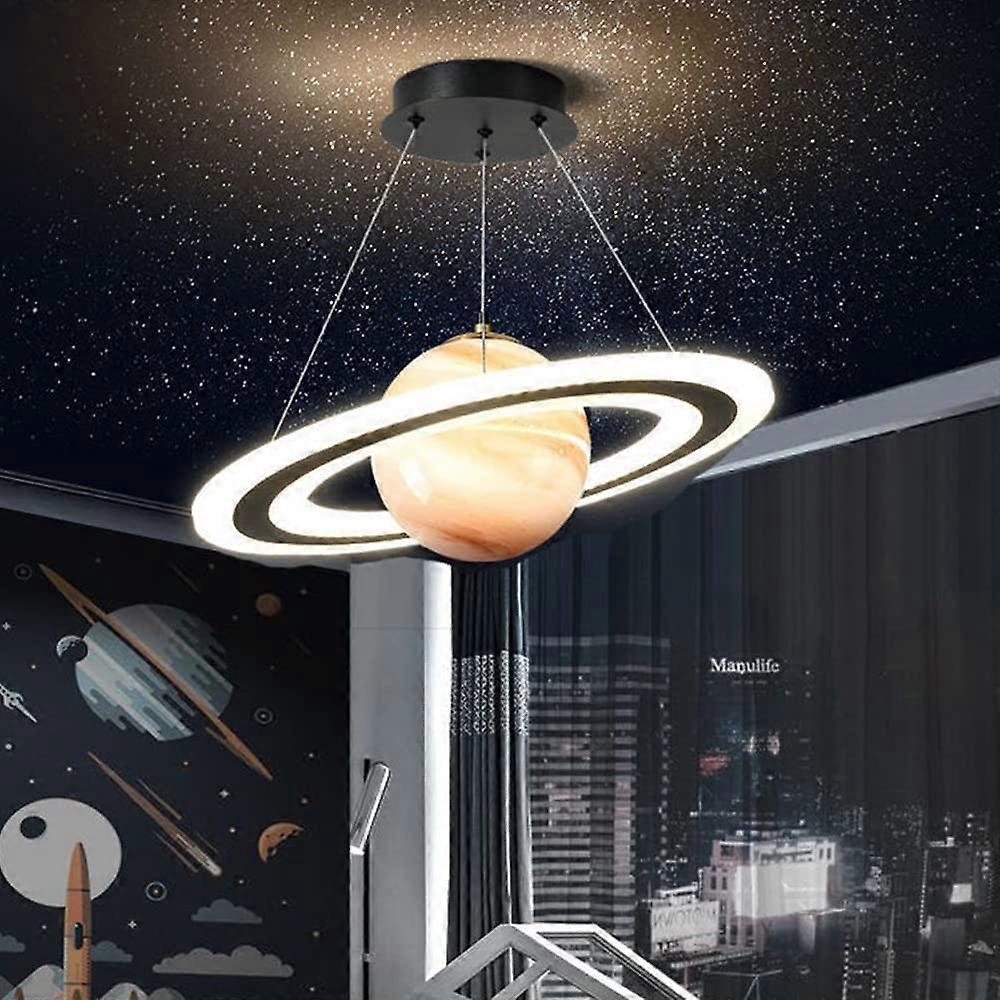 Astronaut Modern Pendant Light Dimmable LED Kids Room Planet Hanging Chandelier Nursery Ceiling Lamp Three Color