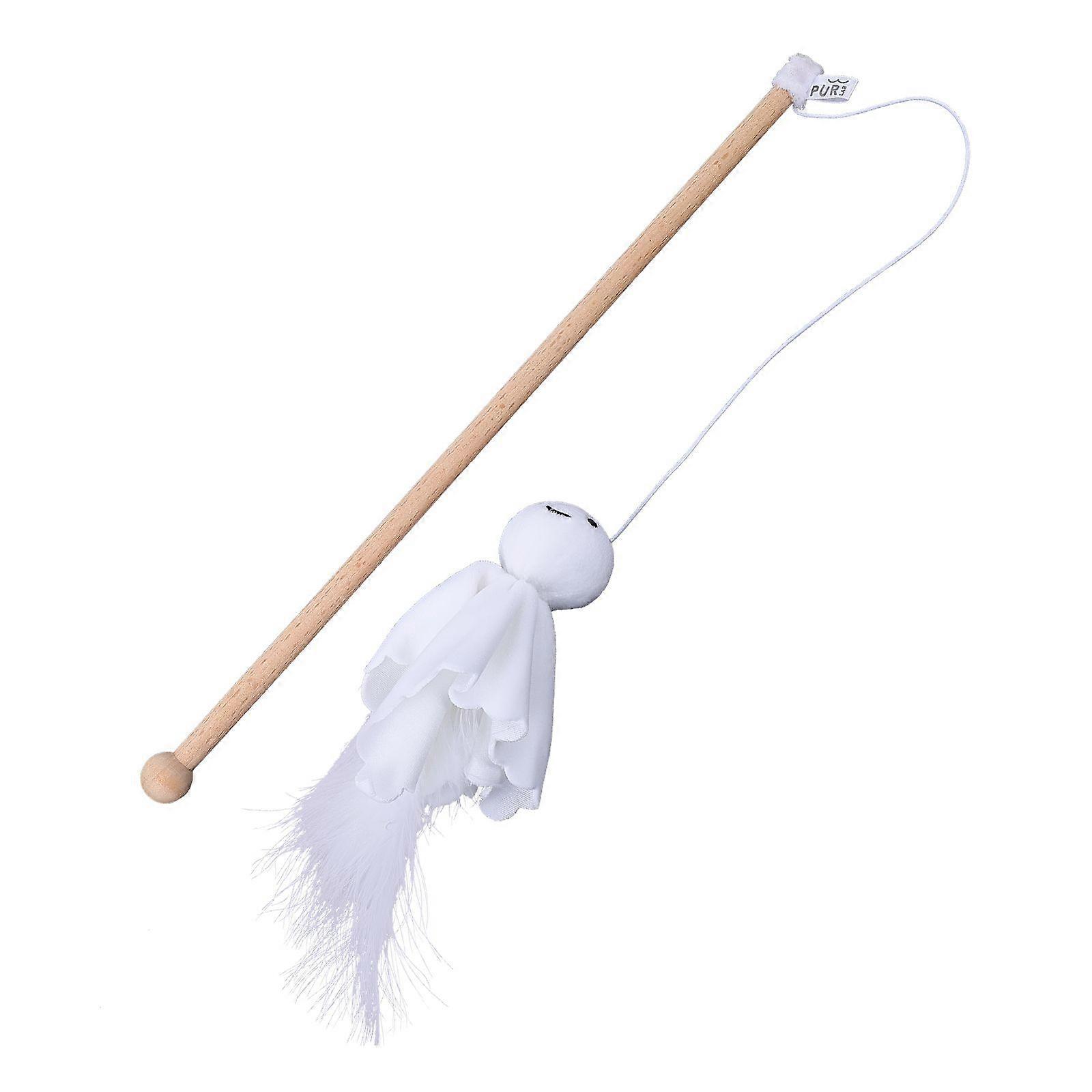 Halloween Ghost Shape Cat Interactive Toy Cat Teaser Stick Cat Playing Rod