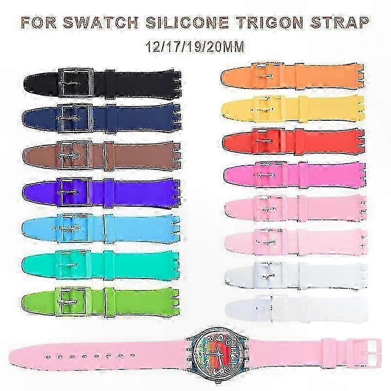 Silicone Replacement Strap for Watches with 12/17/19/20MM Width Trigeminal Design P2025042500440