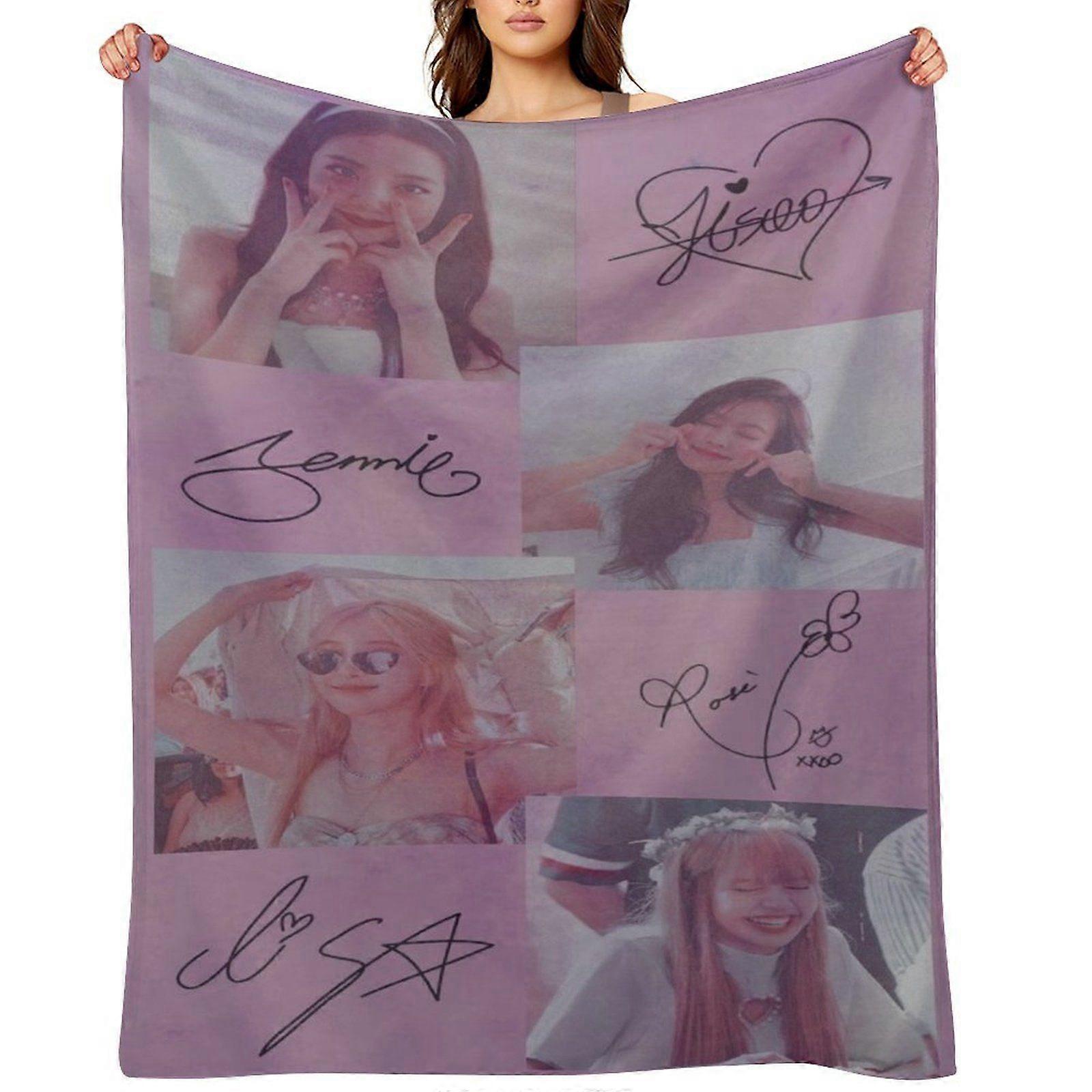 BLACKPINK رمي بطانية هدية ، بطانية من الفانيلا ، مناسبة للرجال والنساء ، مناسبة لجميع الفصول ، بطانية دافئة ، ديكور منزلي (268) 125x100 سم