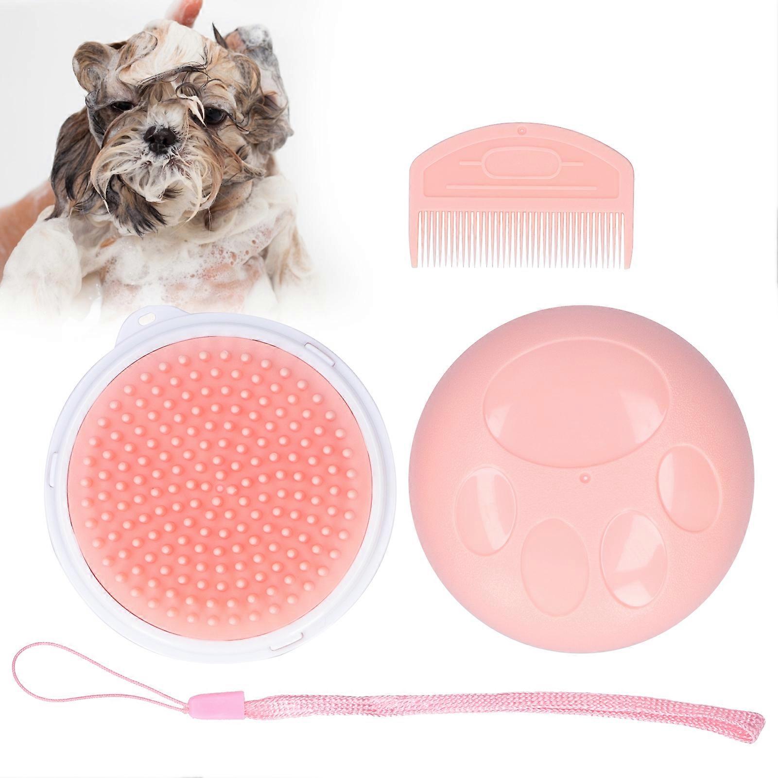 MultiFunction Double-Sided Pet Head Massage Brush Pink 92g