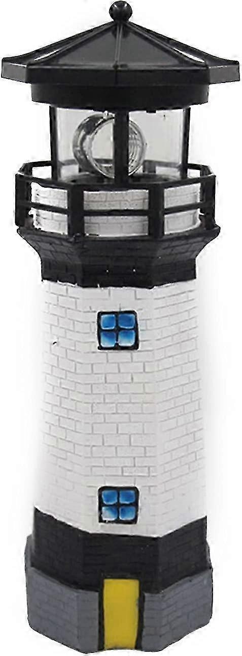 2025 Solar Powered Lighthouse Nautical Scenic Cape Hatteras Lighthouse Statue LED Rotating Lighthouse