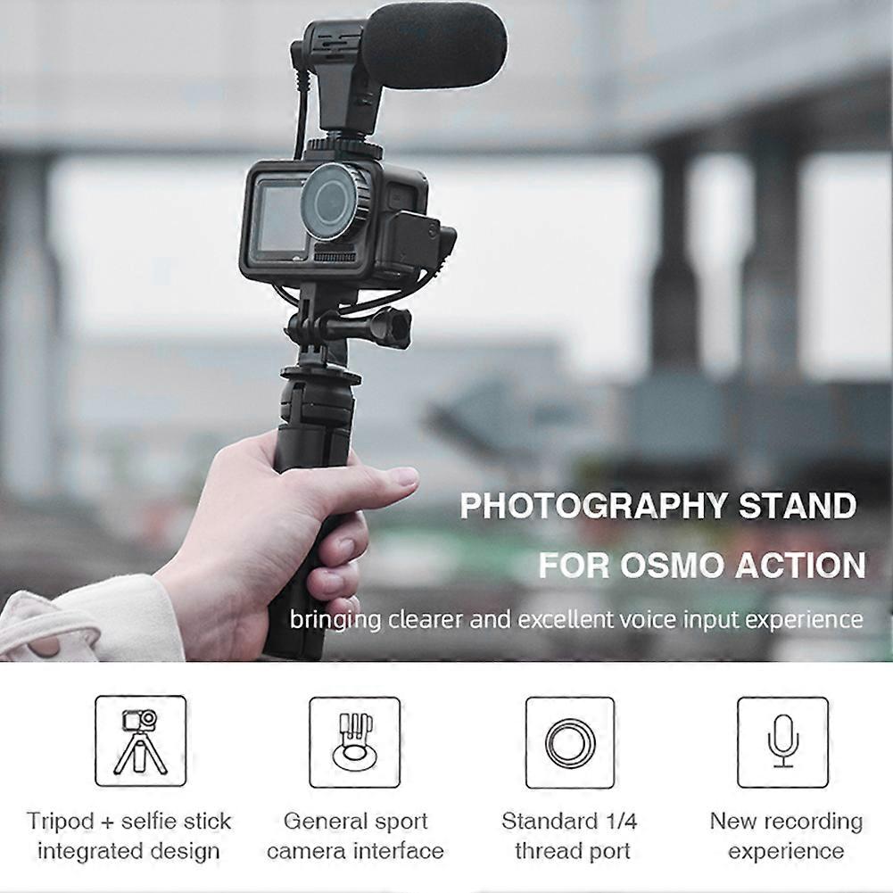 Sport Camera Mic Adapter Tripod Frame for OSMO ACTION Black