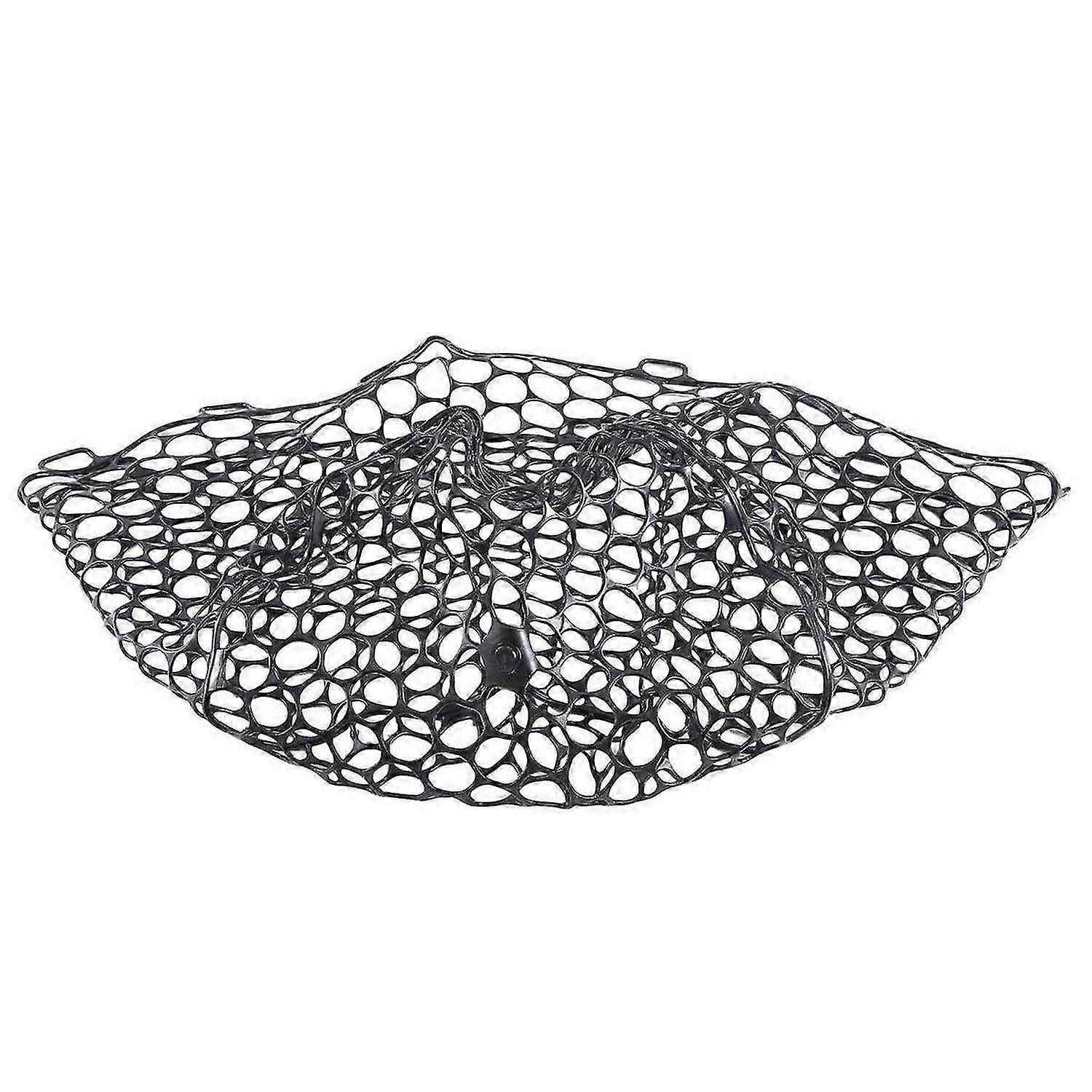 Replacement Collapsible Fishing Net Wear-Resistant Rubber Mesh Fish Catch Multifunctional Dip Net Black 32cm