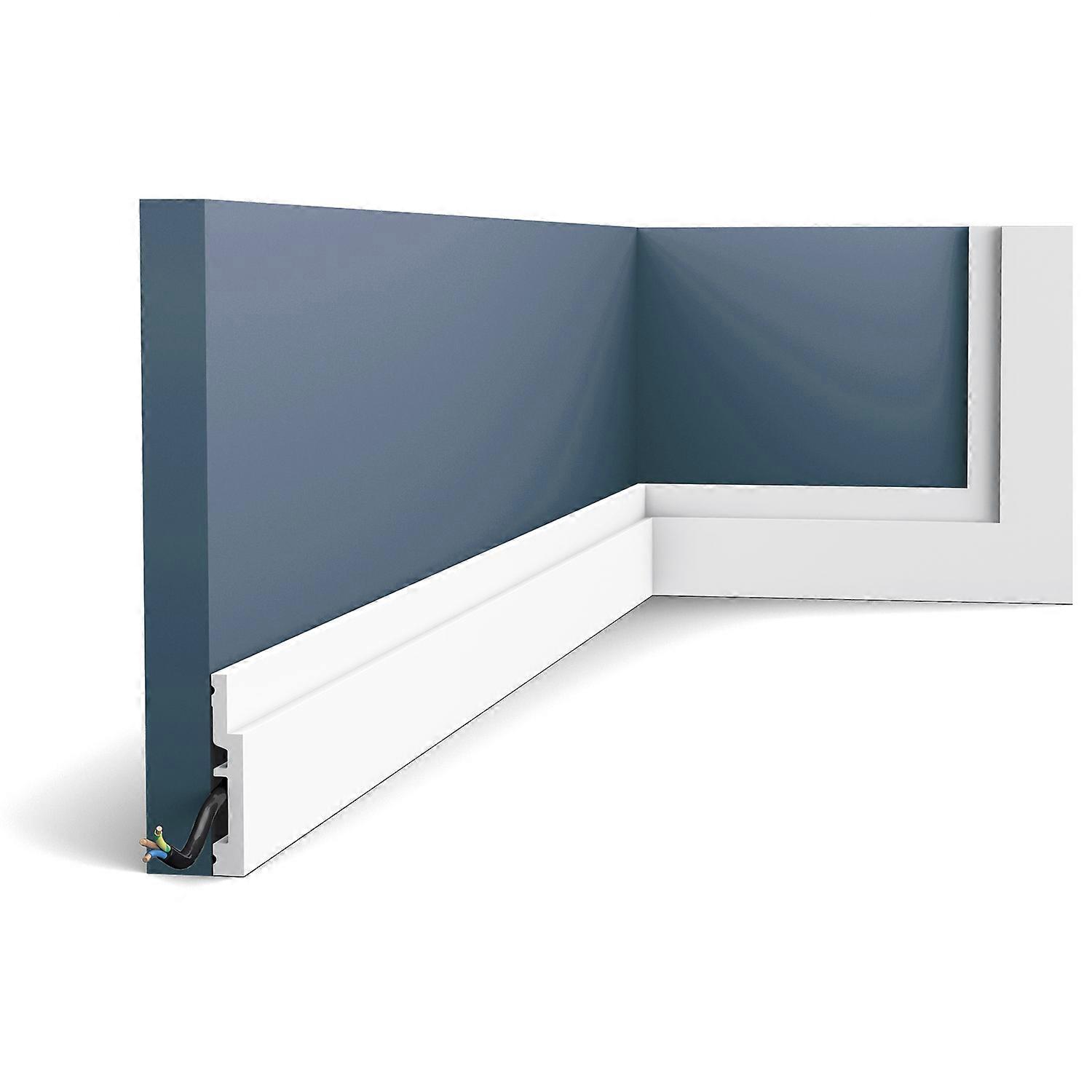 ORAC NV 1 x Plint SX187 MODERN wit Duropolymer® reeds geprimed licht, zeer vormvast, schokbestendig inclusief kabelgoot multifunctioneel inzetbaar