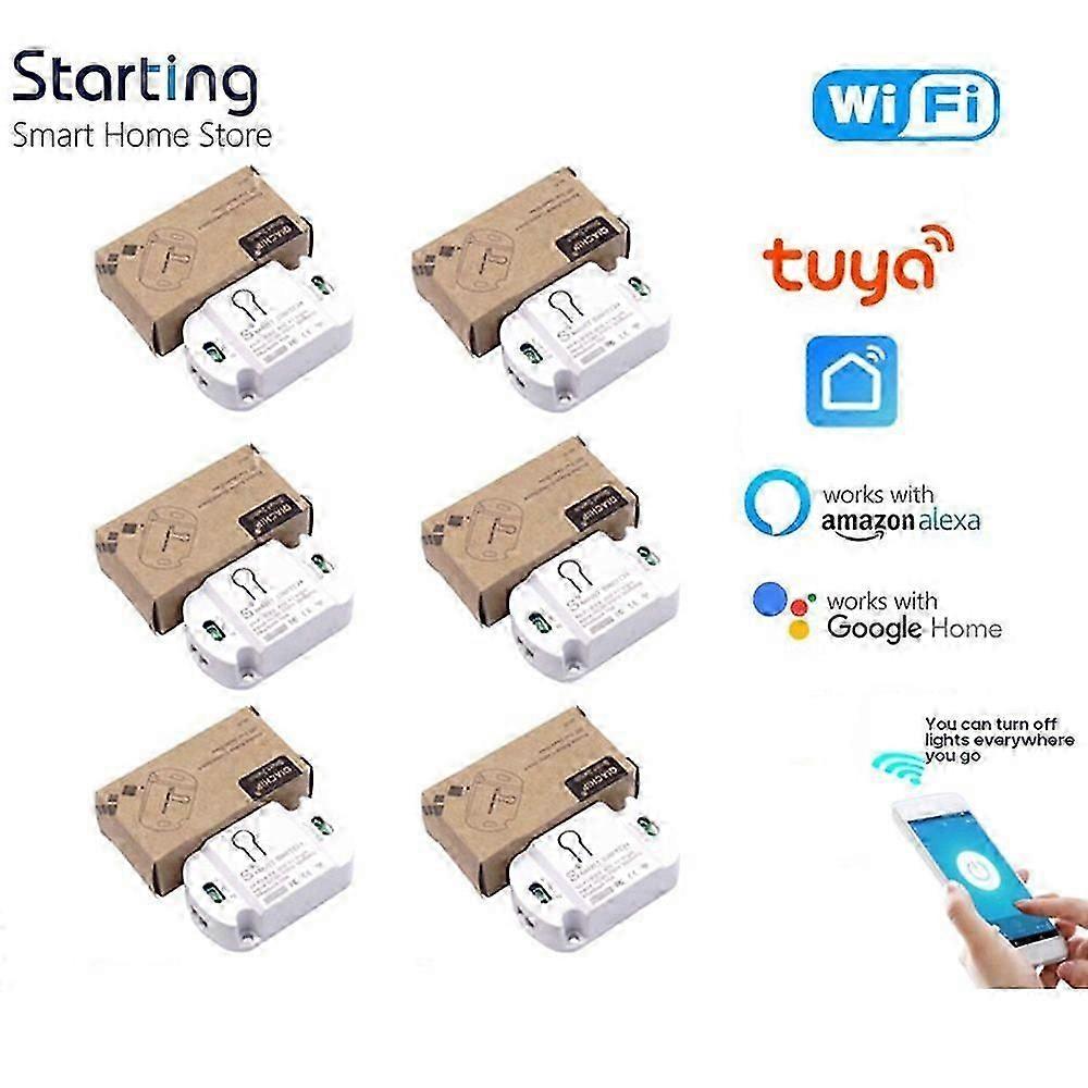 10A Smart WiFi Switch with Tuya App Control - Voice-Activated for UK Home Automation