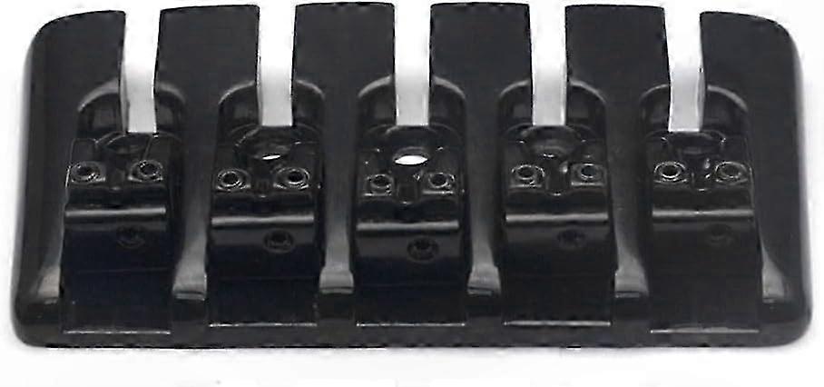 Black Heavy Duty 5 String Bass Bridge with Adjustable Saddles and Screws