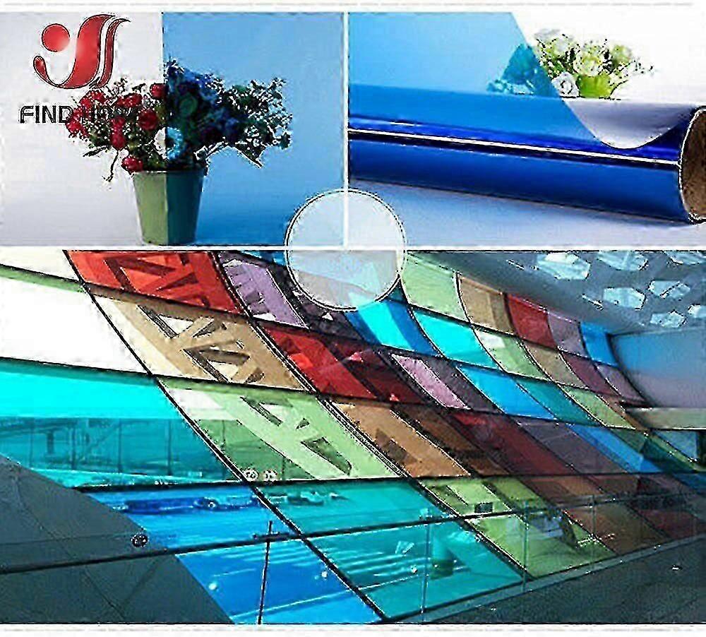 فيلم نافذة شفاف متعدد الألوان الشمسية صبغة ذاتية اللصق زجاج وصمة عار ديكور الفينيل لفة DIY A4 20/40 * 120 سم