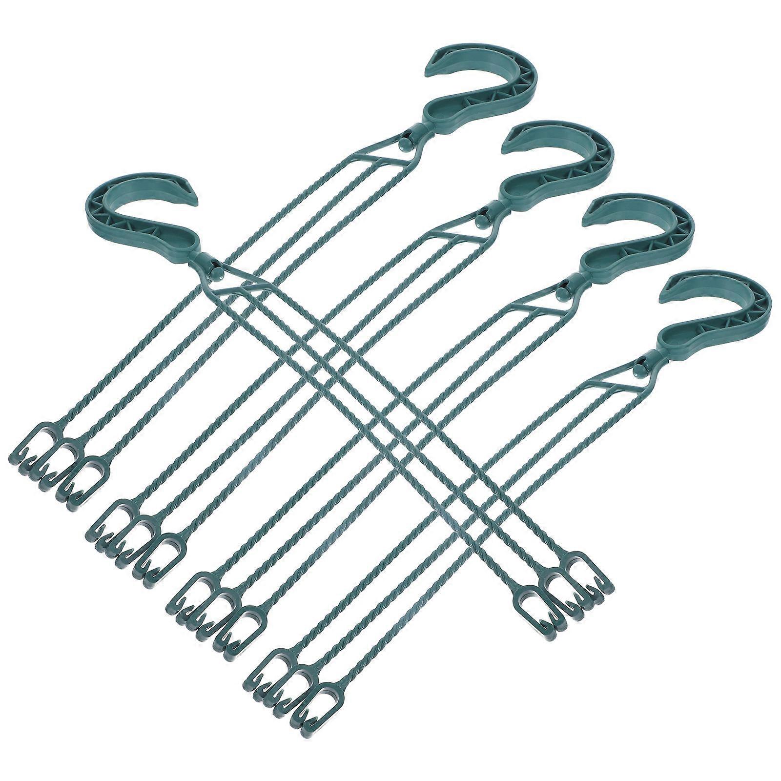 Green Plastic Flower Pot Hooks for Hanging 10Pcs 360 Rotatable Design