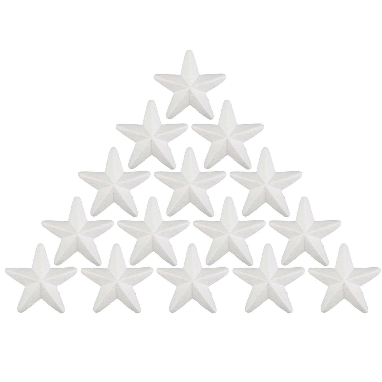 40Pcs Foam Stars Five-Pointed Star Crafts for Decoration White Foam