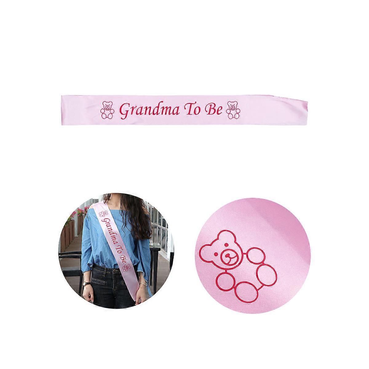 Footprint Sashes Shoulder Strap for Baby Shower Pink Satin Ribbon