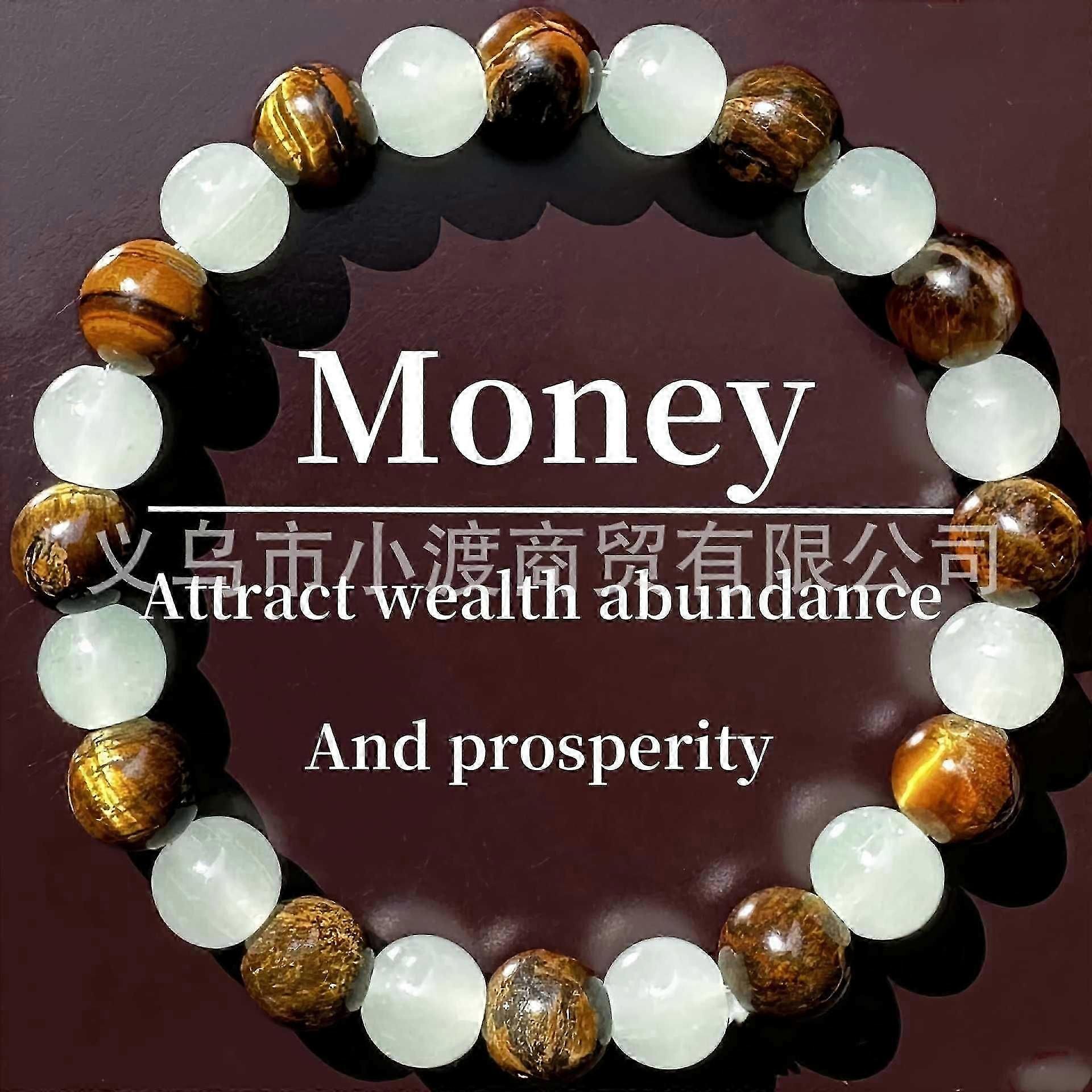Explosive Bracelet Green Dongling Tiger Eye Stone Handmade Adjustable Elastic String BraceletNatural Stone