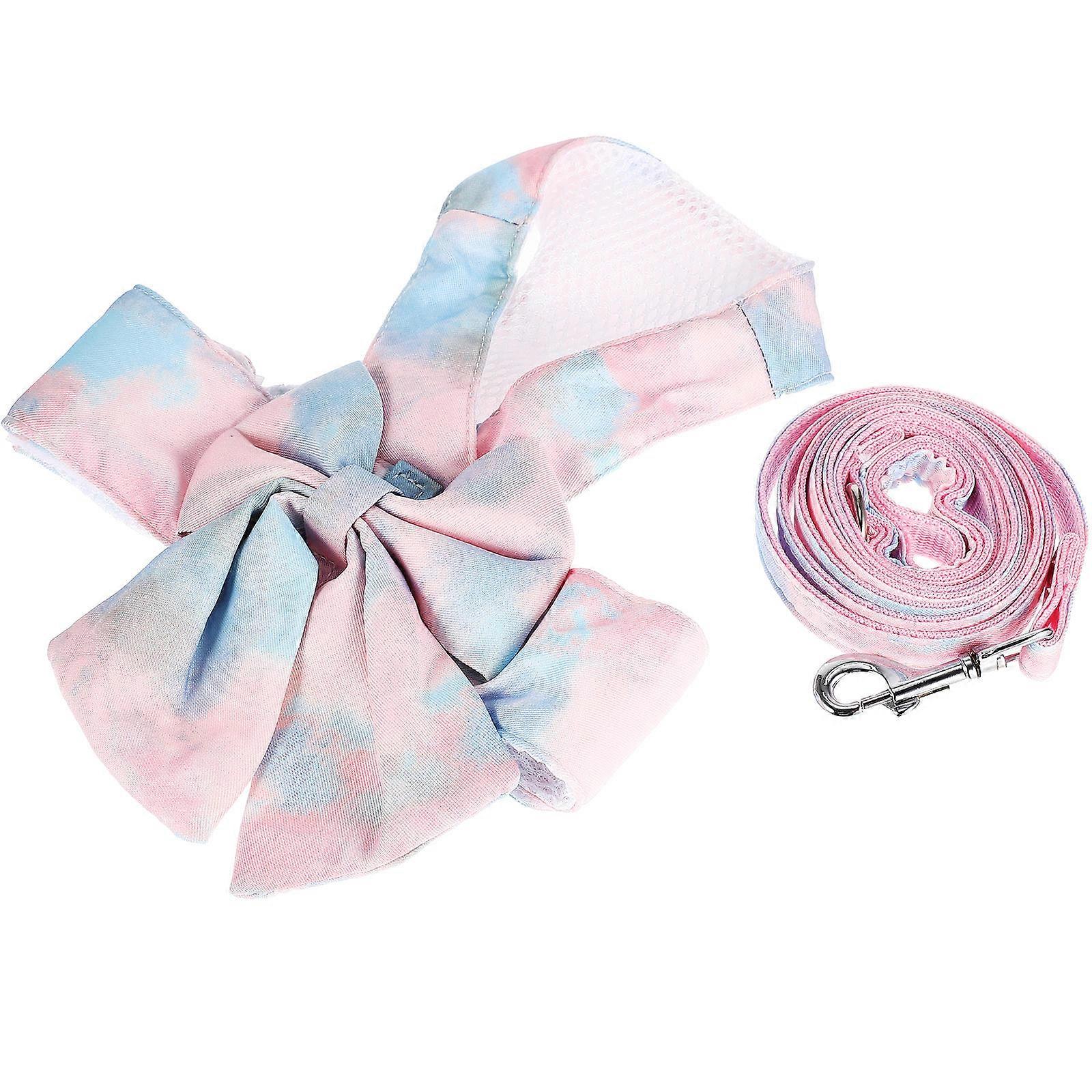 Cat Harness Bowknot Leash Set for Pet Walking 1Set Assorted Color Comfort