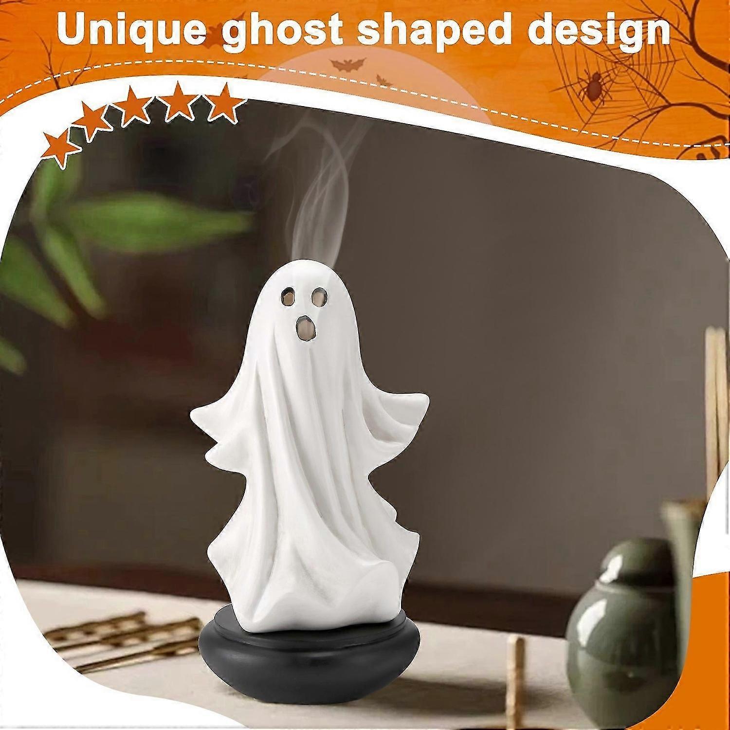 Ghost Incense Holder,Waterfall Burner Cute Ghost Backflow Incense Burner, Ghost Figurine for Hallowe