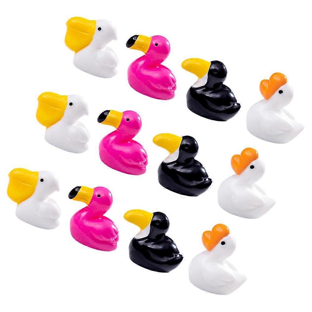 Assorted Color Mini Resin Animal Set for Garden Ornaments 12Pcs Figures