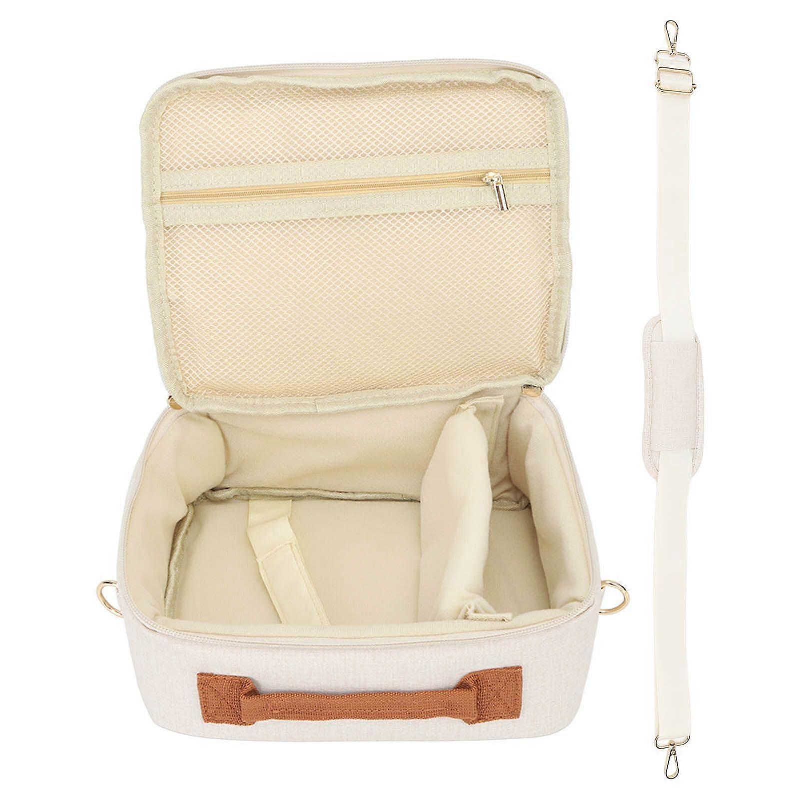 Camera Bag Large Capacity Thickened Padding Adjustable Strap Handle Zipper Camera Case for CP910 1200 1300 DSLR Beige