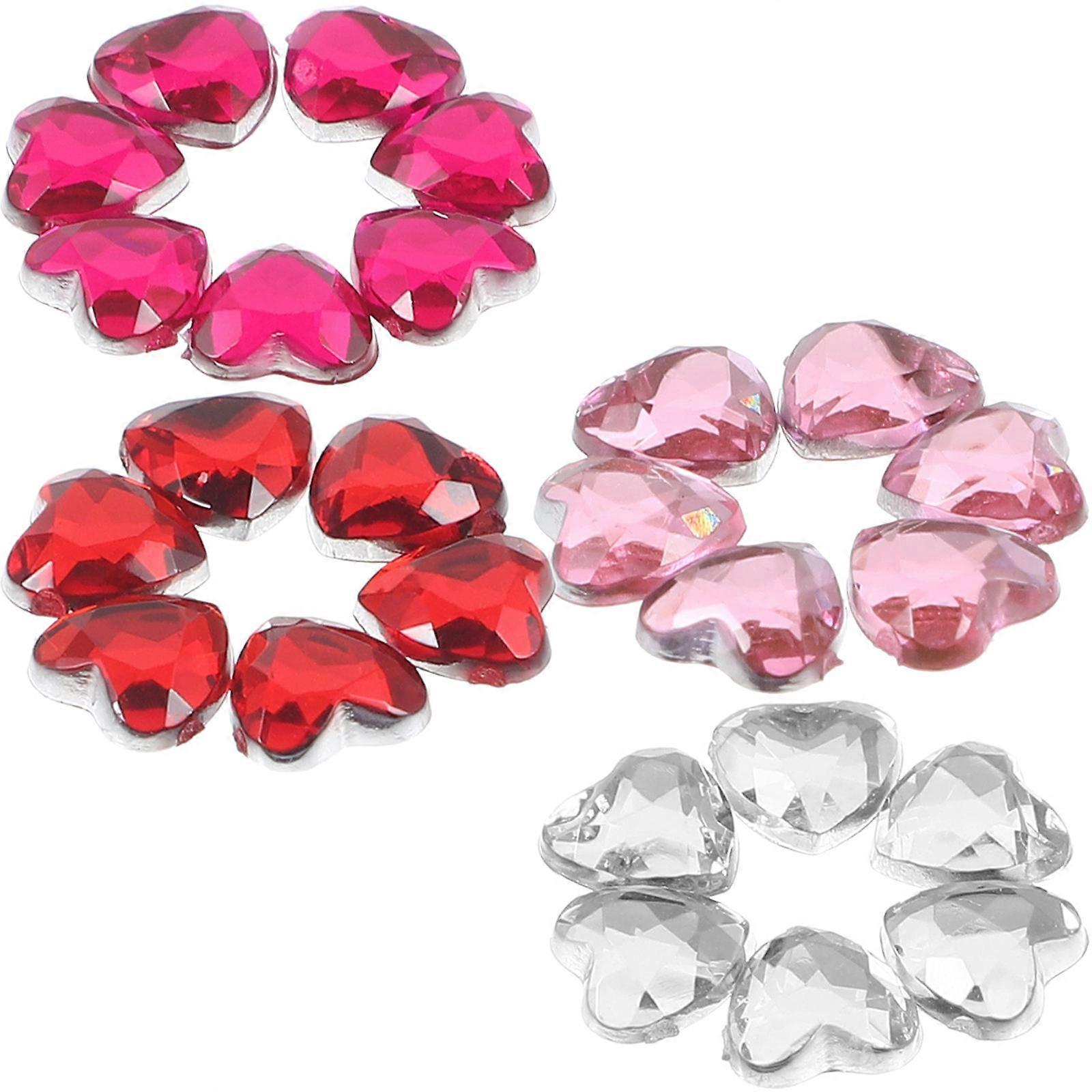 Rhinestones for Crafts Acrylic Heart Flat Backs 1200Pcs