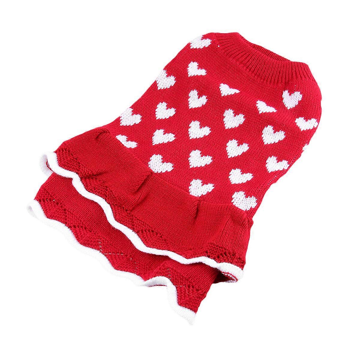 Dog Heart Christmas Skirt for Pet Use Featuring Red Color and Adorable Design