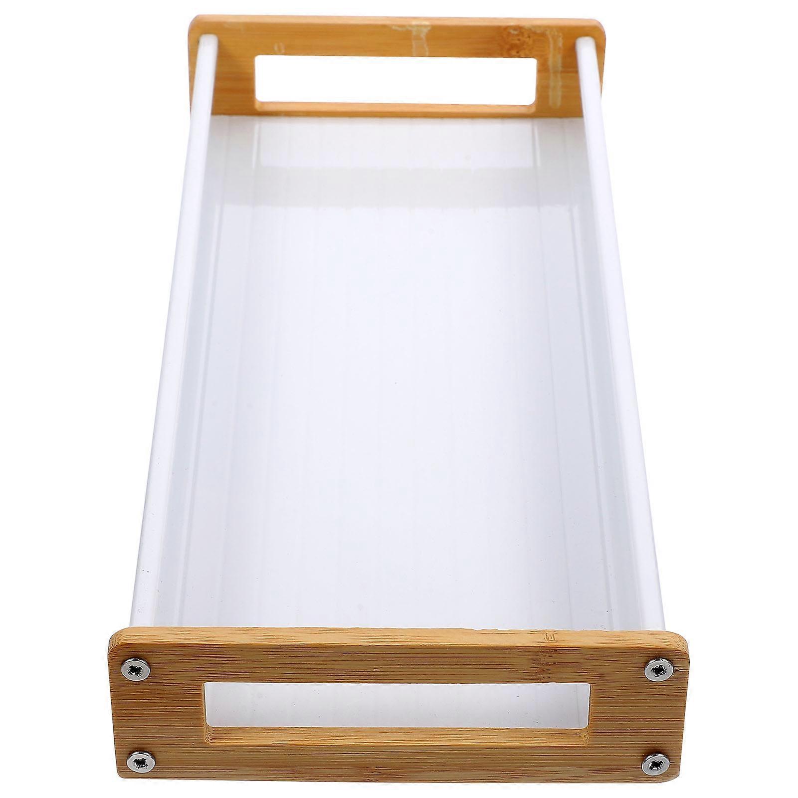 Plaque de rangement de vanité Plateau en bambou pour la maison Décoratif Blanc