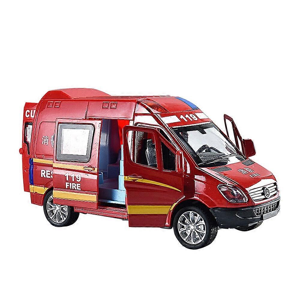 TITOUMI Ambulance Toy Car with Light and Siren Sound Effects, Friction Powered Wheels and LED Lights