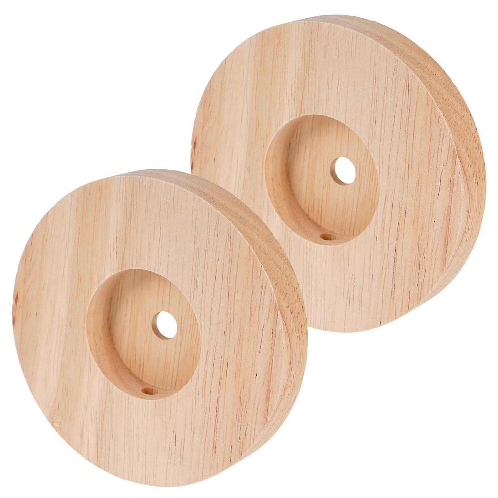 Wooden Round Lamp Base for DIY Lamp Making 4Pcs Durable Set