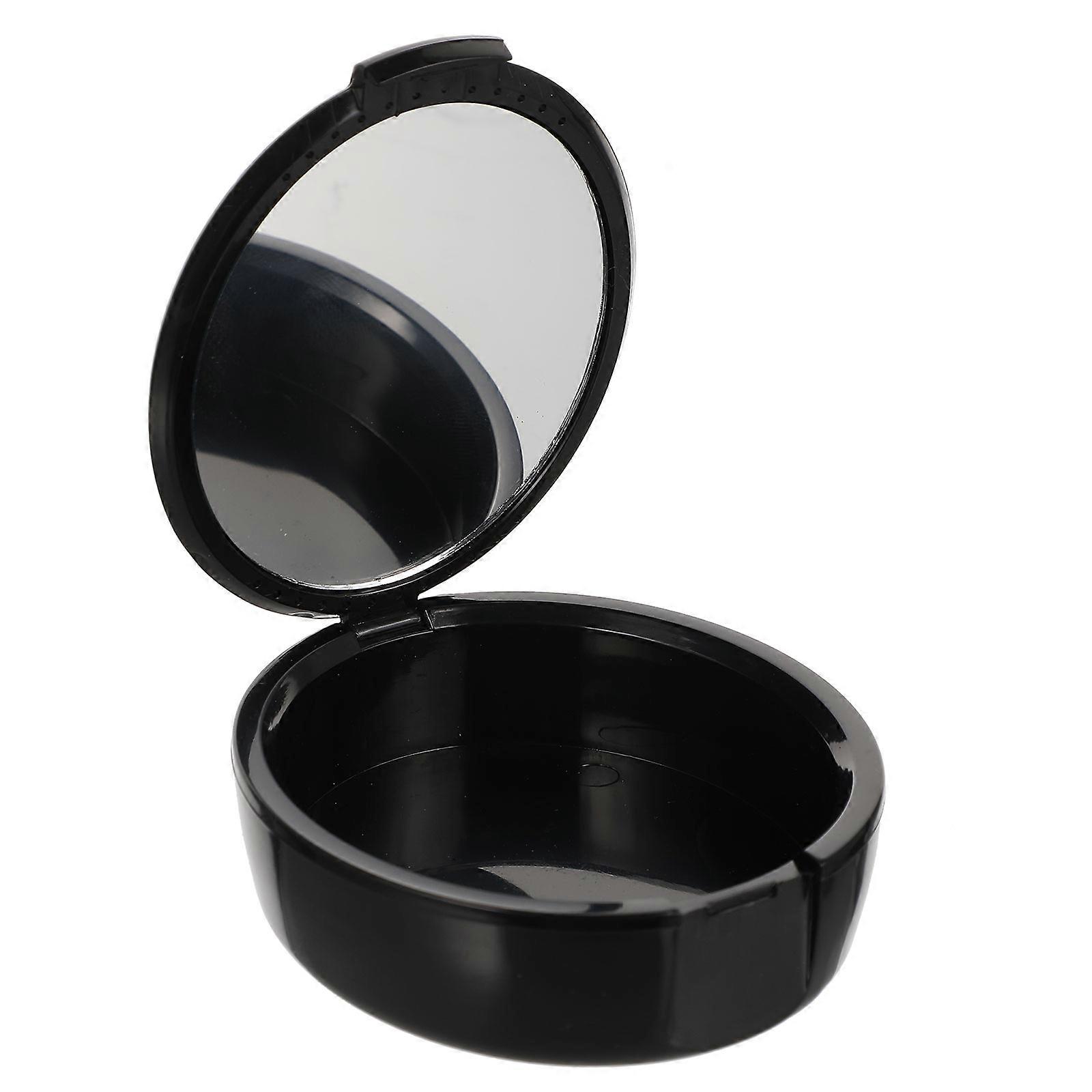 Black Denture Container for 3Pcs Practical Tooth Storage Box