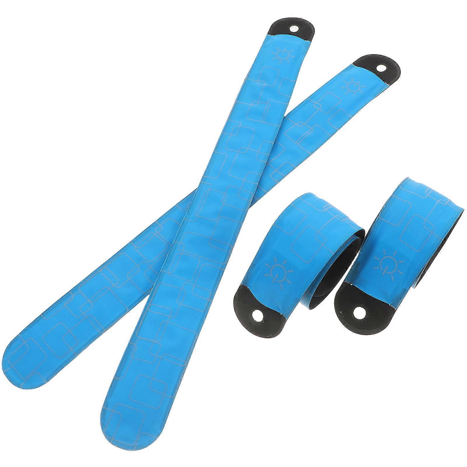 Durable Led Ankle Bands 8 Pcs For Cyclists And Activities Sky-blue Adjustable Wraps Provides Bright Illumination