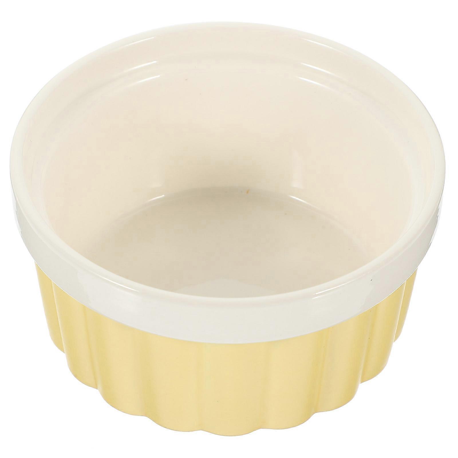 Ceramics Baking Bowl 1Pc Round Shape Kitchen Offering Suitable For Housewarming Yellow Material