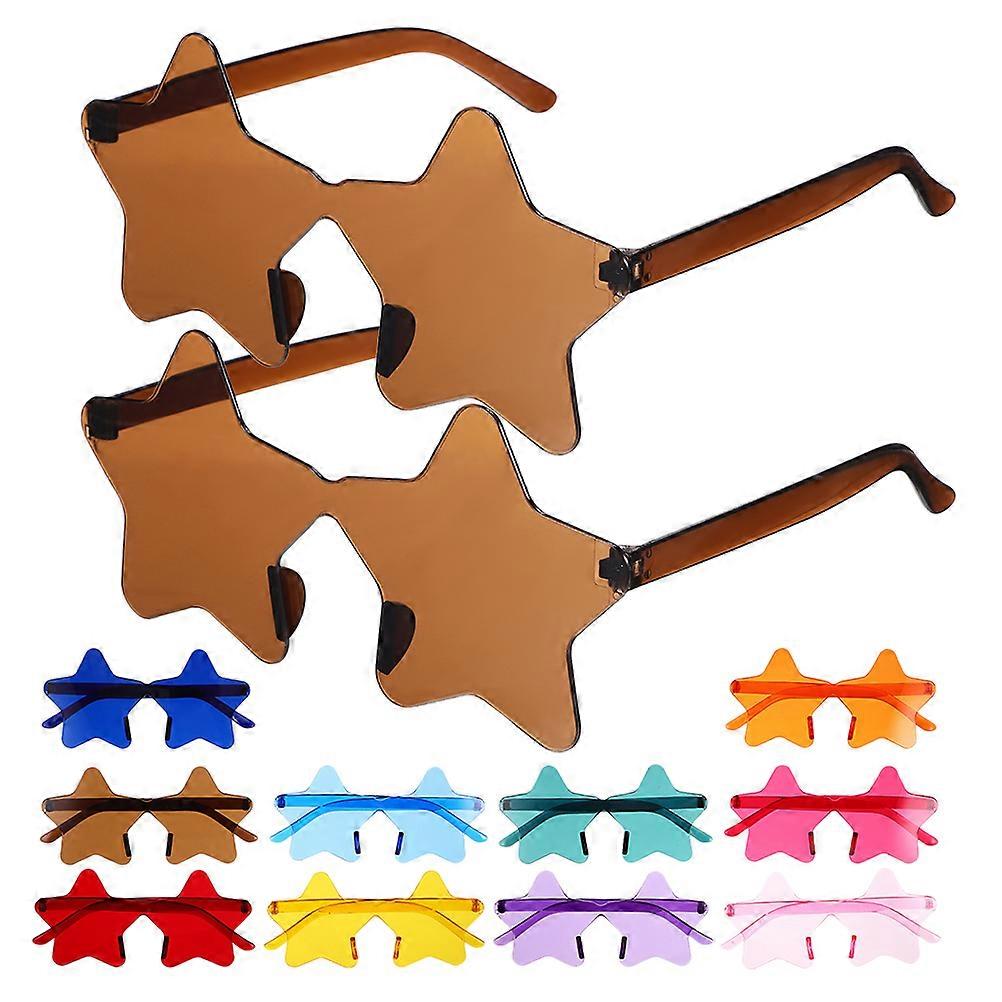 Star Sunglasses Frameless for Party Use 36Pcs Durable Assorted Color Eyewear