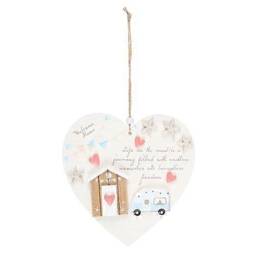 Something Different Life On The Road Caravan Shell Heart Plaque