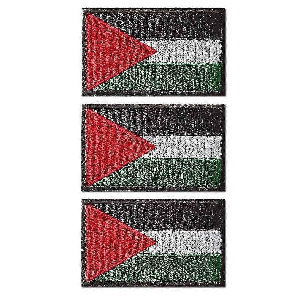2025 3 x Palestine Embroidered Flag Patch Iron/Sew On Clothes Palestinian Badge8*5cm