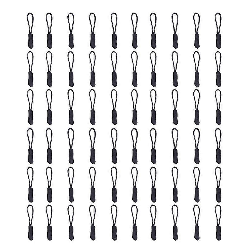 Zipper Pull Rope Plastic Zipper Puller for DIY Repair 60Pcs